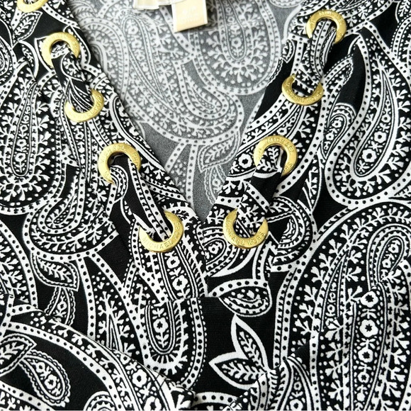 Michael Kors Paisley Print Stretch Jersey  Blouse - Picture 11 of 13